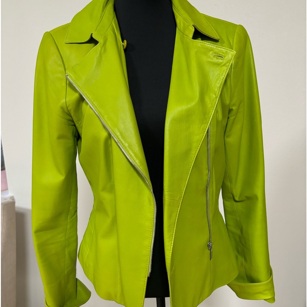 Vibrant Green Leather Jacket by Doncaster